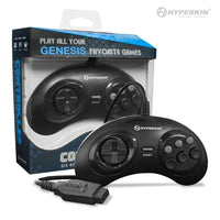 Sega Genesis Controller (Black) - Hyperkin