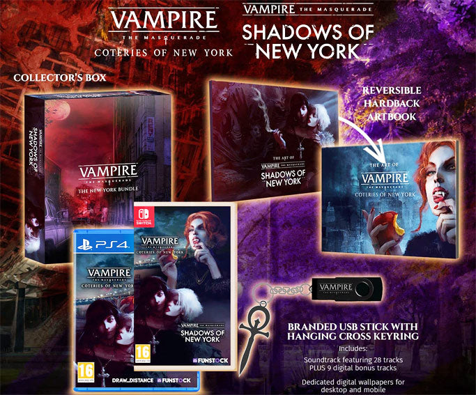 World of Darkness on X: Speaking of New York 🌃 Vampire the Masquerade:  The New York Bundle - Physical & Collector's Edition are available to  pre-order now! Collector's Edition includes: - VTM