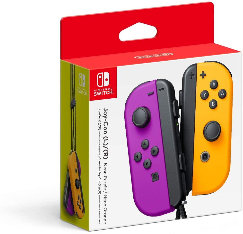 Switch Joy Cons Neon Orange Neon Purple